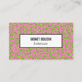 Leopard Moderne farbige Animal Print Social Icons Visitenkarte (Vorderseite)