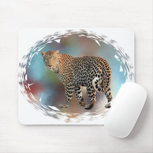 Leopard Moderner Pop Art Template Trendy Mousepad (Mit Mouse)
