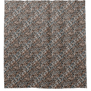 Leopard, modisch, gefleckt, braun, beige, Fell, Duschvorhang