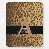 Leopard Monogram Anfangsbuchstabe A Computer Mousepad (Vorne)