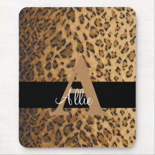 Leopard Monogram Anfangsbuchstabe A Computer Mousepad