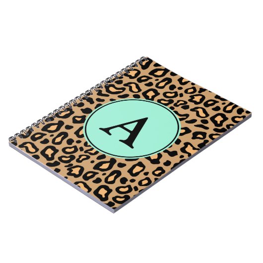 Leopard Monogram Notebook Notizblock (Linke Seite)