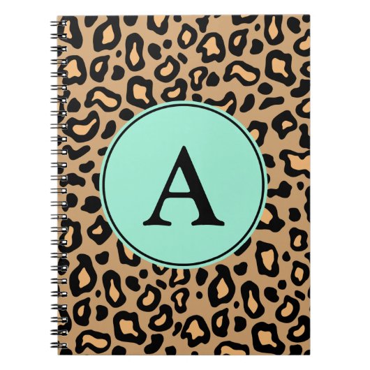 Leopard Monogram Notebook Notizblock (Vorderseite)