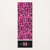 Leopard-Monogramm für Tiere rosa Yogamatte (Vorderseite)