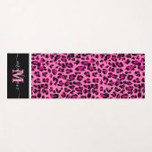Leopard-Monogramm für Tiere rosa Yogamatte (Vorderseite (Horizontal))