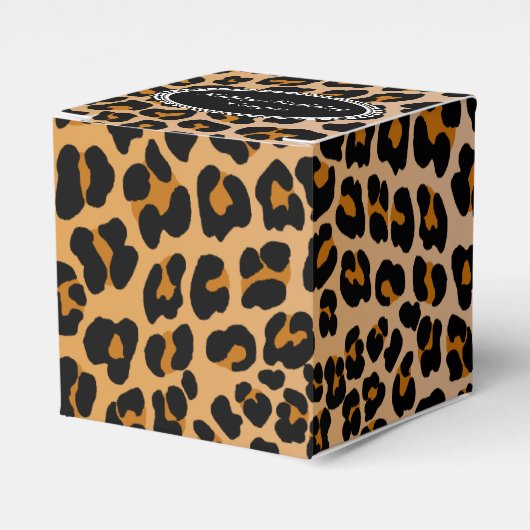 Leopard-Monogramm Geschenkschachtel (Vorderseite)