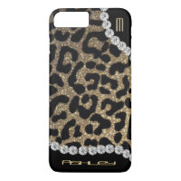 Leopard-Monogramm-Glitzer