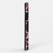 Leopard-Monogramm, Schwarz und Heiß-Rosa Case-Mate iPhone Hülle (Hinten/Rechts)