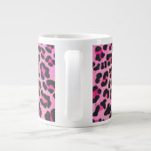Leopard-Monogramm, Schwarz und Heiß-Rosa Jumbo-Tasse (Rückseite)