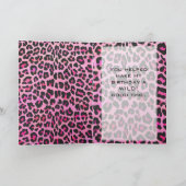 Leopard-Monogramm, Schwarz und Heiß-Rosa Karte (Innenseite)