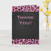 Leopard-Monogramm, Schwarz und Heiß-Rosa Karte (Gelbe Blume)