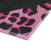 Leopard-Monogramm, Schwarz und Heiß-Rosa Schneidebrett (Ecke)