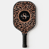 Leopard-Monogramm-Tierdruck Pickleball Schläger (Vorderseite)