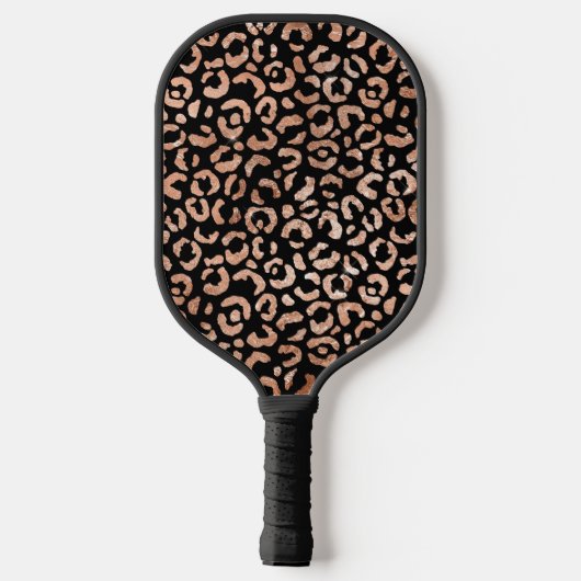 Leopard-Monogramm-Tierdruck Pickleball Schläger (Rückseite)