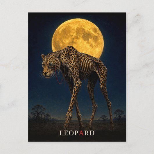 Leopard Monokel gothic Surrealismus Postkarte (Vorderseite)