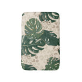 Leopard Monstera: Jungle Print Vintag. Badematte (Vorderseite Vertikal)
