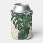 Leopard Monstera: Jungle Print Vintag. Dosenkühler (Kanne Vorderseite)