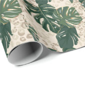 Leopard Monstera: Jungle Print Vintag. Geschenkpapier (Rolleneckpunkt)