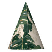 Leopard Monstera: Jungle Print Vintag. Partyhütchen (Rückseite)