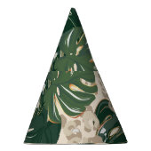 Leopard Monstera: Jungle Print Vintag. Partyhütchen (Rechts)