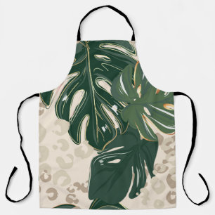 Leopard Monstera: Jungle Print Vintag. Schürze