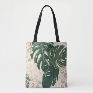 Leopard Monstera: Jungle Print Vintag. Tasche