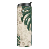 Leopard Monstera: Jungle Print Vintag. Thermosbecher (Nach links gedreht)