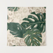 Leopard Monstera: Jungle Print Vintag. Wandteppich (Vorderseite (Horizontal))