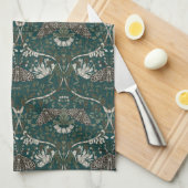 Leopard Moth und Honeysuckle Botanisch Vintag Geschirrtuch (Viertel Falte)