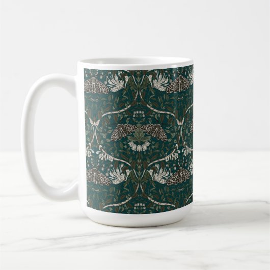 Leopard Moth und Honeysuckle Botanisch Vintag Kaffeetasse (Links)