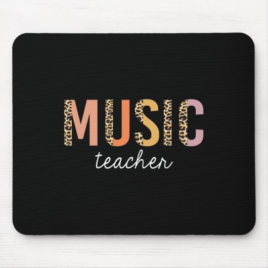 Leopard-Musiklehrer Niedlich zurück zur Schulausst Mousepad (Vorne)