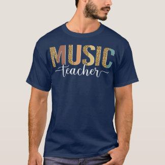 Leopard-Musiklehrer Niedlich zurück zur Schulausst T-Shirt