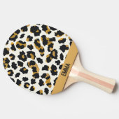 Leopard Muster auf weißem Hintergrund Tischtennis Schläger (Seitenansicht)