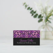 Leopard Muster Beruflich Makeup Artist Visitenkarte (Stehend Vorderseite)
