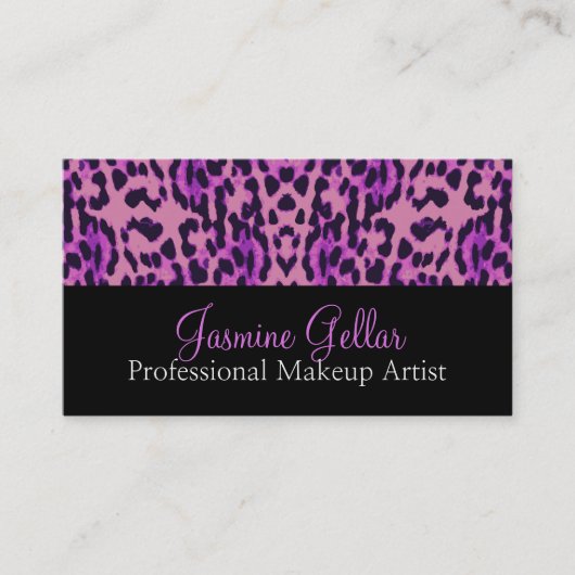 Leopard Muster Beruflich Makeup Artist Visitenkarte (Vorderseite)