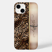 Leopard Muster Black Bronze Monogram Case-Mate iPhone Hülle (Rückseite)
