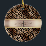 Leopard Muster Black Bronze Monogram Keramik Ornament<br><div class="desc">Elegantes Leopardenmuster auf Schwarz und Bronze mit Ihrem Monogramm. Die perfekte romantische Geschenkidee. Klicken Sie auf die Schaltfläche Anpassen,  um die Schriftart zu ändern,  Text zu verschieben und das Design weiter anzupassen.</div>