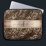 Leopard Muster Black Bronze Monogram Laptopschutzhülle<br><div class="desc">Elegantes Leopardenmuster auf Schwarz und Bronze mit Ihrem Monogramm. Die perfekte romantische Geschenkidee. Klicken Sie auf die Schaltfläche Anpassen,  um die Schriftart zu ändern,  Text zu verschieben und das Design weiter anzupassen.</div>