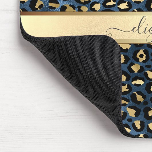 Leopard Muster Black Bronze Monogram Mousepad (Ecke)