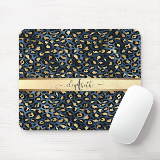 Leopard Muster Black Bronze Monogram Mousepad (Mit Mouse)