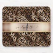Leopard Muster Black Bronze Monogram Mousepad (Vorne)