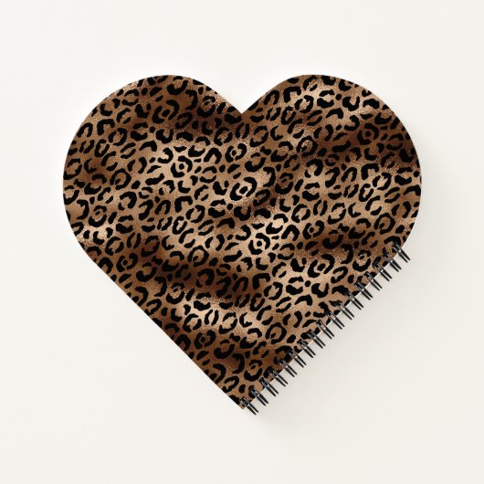 Leopard Muster Black Bronze Monogram Notizblock (Rückseite)