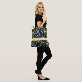 Leopard Muster Black Bronze Monogram Tasche