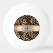Leopard Muster Black Bronze Monogram Tischtennisball (Vorderseite)