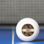 Leopard Muster Black Bronze Monogram Tischtennisball (Netto)