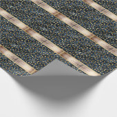 Leopard Muster Blue Gold Monogram Geschenkpapier (Ecke)