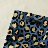 Leopard Muster Blue Gold Monogram Strandtuch (Beispiel)