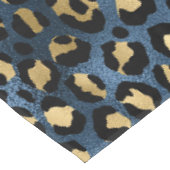 Leopard Muster Blue Gold Monogram Tischdecke (Schrägansicht)