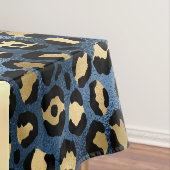 Leopard Muster Blue Gold Monogram Tischdecke (Beispiel)