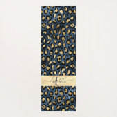 Leopard Muster Blue Gold Monogram Yogamatte (Rückseite)